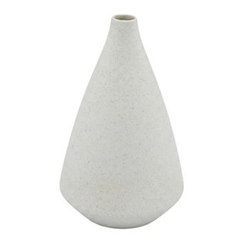 Small Ceramic Bud Vase Modern Matte Mini Flower Vase Minimalist Ribbed Vase 3.1"Lx3.1"Wx5.3"H