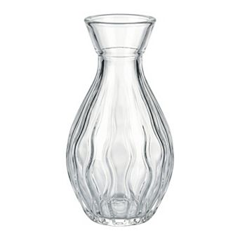 Glass Bud Vases Vintage Small Flower Vases in Bulk Thickened Embossed Glass Bottle 2.3"Lx2.3"Wx4.3"H