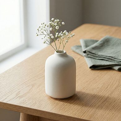 Ceramic Bud Vase Set, Small Decorative Flower Vases for Home Decor 2.8"Lx2.8"Wx3.9"H