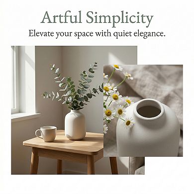Ceramic Bud Vase Set, Small Decorative Flower Vases for Home Decor 2.8"Lx2.8"Wx3.9"H
