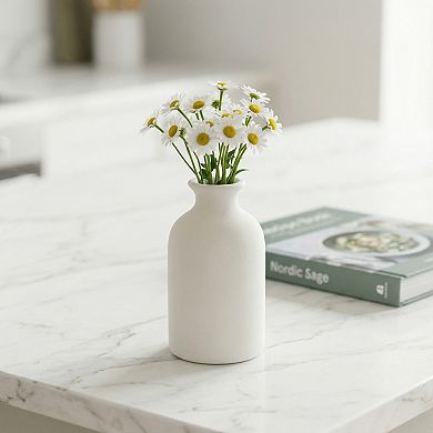 Ceramic Bud Vase Set, Small Decorative Flower Vases for Home Decor 2.7"Lx2.7"Wx4.7"H