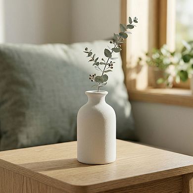 Ceramic Bud Vase Set, Small Decorative Flower Vases for Home Decor 2.7"Lx2.7"Wx4.7"H
