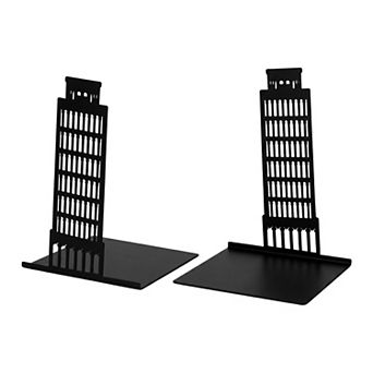 Decorative Metal Bookends with Hollow Design Book Ends Shelves Non-Skid Bookshelf 7.9"Lx4.3"Wx6.7"H