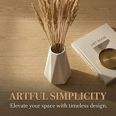 Ceramic Bud Vase Set, Small Decorative Flower Vases for Home Decor 3.5"Lx3.5"Wx5.9"H