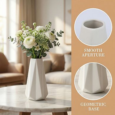 Ceramic Bud Vase Set, Small Decorative Flower Vases for Home Decor 3.5"Lx3.5"Wx5.9"H