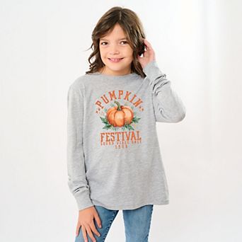 Pumpkin Festival Gourd Vibes - Youth Long Sleeve Graphic T-Shirt