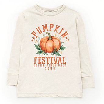 Pumpkin Festival Gourd Vibes - Youth Long Sleeve Graphic T-Shirt