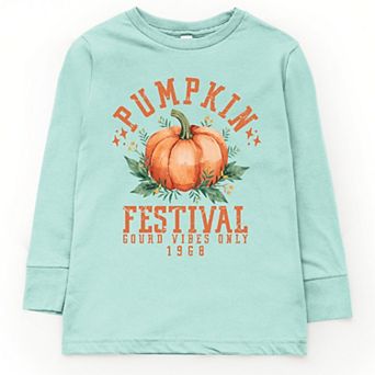 Pumpkin Festival Gourd Vibes - Youth Long Sleeve Graphic T-Shirt