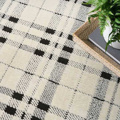 Nourison Cozy Modern Plaid Indoor Area Rug