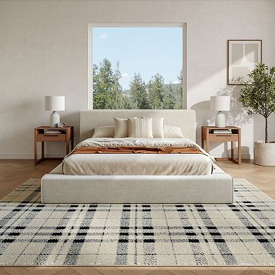 Nourison Cozy Modern Plaid Indoor Area Rug