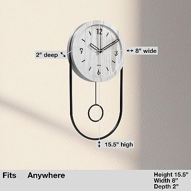 Modern Walnut Wood Wall Clock with Silent Pendulum: Stylish Decor for Living Rooms and Bathrooms