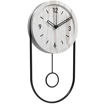 Modern Walnut Wood Wall Clock with Silent Pendulum: Stylish Decor for Living Rooms and Bathrooms