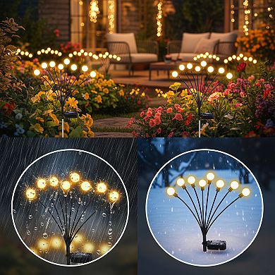 Solar Garden Lights 4 Pack 32LED Swaying Waterproof Outdoor