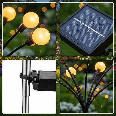 Solar Garden Lights 4 Pack 32LED Swaying Waterproof Outdoor