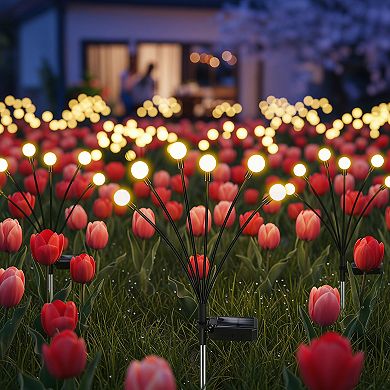 Solar Garden Lights 4 Pack 32LED Swaying Waterproof Outdoor