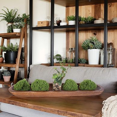 Handmade Paulownia Wood Dough Bowl for Decor: Unique Rustic Table centerpiece