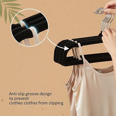 20 Pack Velvet Pants Hangers Non Slip Space Saving 360 Rotatable Hook Strong Clothes Organizer