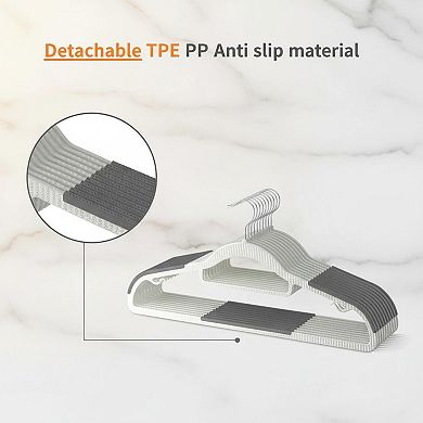 60 Pack Heavy Duty Plastic Hangers Non Slip 360° Hook Space Saving Closet Organizer