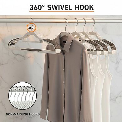 60 Pack Heavy Duty Plastic Hangers Non Slip 360° Hook Space Saving Closet Organizer