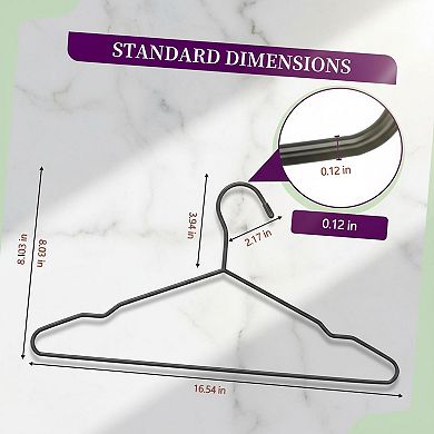 60 Metal Wire Hangers with 5 Clips Heavy Duty Space Saving Anti Slip