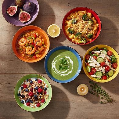 6 Piece 38 Oz Shallow Ceramic Pasta Plates Microwave Safe Versatile Dinnerware