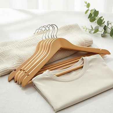 Wooden Hangers 20 Pack Heavy Duty Solid Wood Coat Shirt Pants Closet Organization