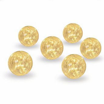 Solar Garden Lights 6 Pack Cracked Glass Ball Waterproof