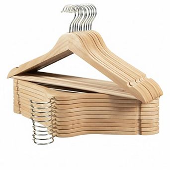 Wooden Hangers 20 Pack Durable Wood 360° Swivel Hook Notches Slim Coat Hanger Closet