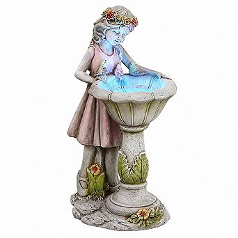 Solar Angel Fairy Garden Statue Color Changing Light Outdoor Waterproof Yard Decor