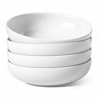 8.5 Inch 4 Pack Ceramic Pasta Salad Bowls Microwave Safe Stackable Dishwasher Safe