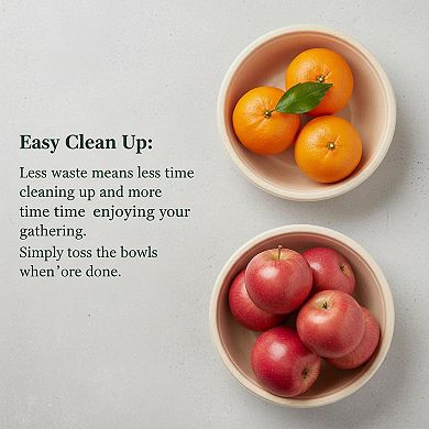 48 Oz Compostable Sugarcane Fiber Disposable Bowls 50 Pack Microwave Safe Heavy Duty