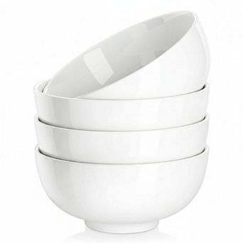 26 Oz White Ceramic Bowl Set Of 4 Microwave Dishwasher Safe For Cereal Soup Salad
