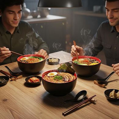 34 Oz Ceramic Ramen Bowl Set Of 4 Microwave Dishwasher Safe