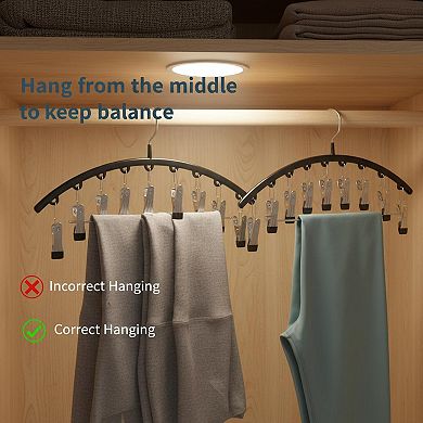 2 Pack Legging Organizer Hangers 20 Capacity 10 Clips Metal Yoga Pants Space Saving Closet Storage