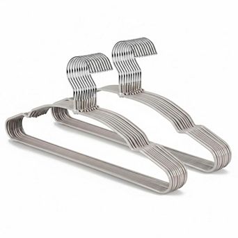 Metal Hangers 20 Pack Non Slip Space Saving Heavy Duty Rubber Coated Wire For Coat Shirt Dress Pants