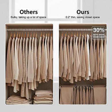 30 Pack Pants Hangers Adjustable Clips Non-slip Space-saving For Skirts Coats Dresses Tank Tops