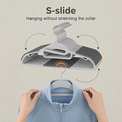 Plastic Hangers 50 Pack Non-slip S-shape 360° Hook Space Saving Organizer