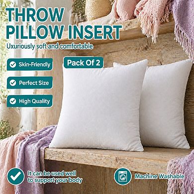18x18 Throw Pillow Inserts Pack of 2 Down Alternative for Decorative Covers Bed Couch Living Room