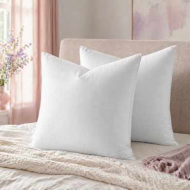 26x26 Euro Pillow Inserts Set of 2 Down Throw Pillows for Couch Sofa Bed Decorative Fluffy White
