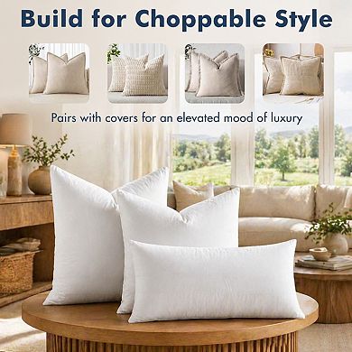 26x26 Euro Pillow Inserts Set of 2 Down Throw Pillows for Couch Sofa Bed Decorative Fluffy White