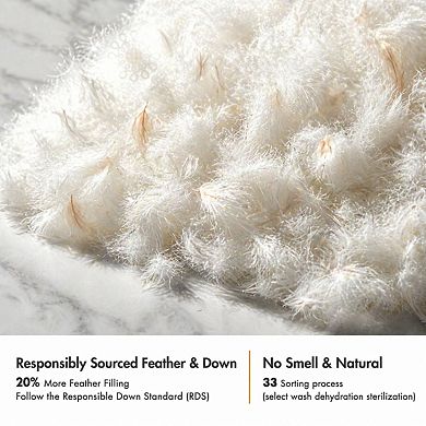 26x26 Euro Pillow Inserts Set of 2 Down Throw Pillows for Couch Sofa Bed Decorative Fluffy White