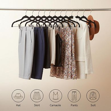 Skirt Hangers 24 Pack Adjustable Clips Space Saving Heavy Duty Non Slip for Pants Skirts