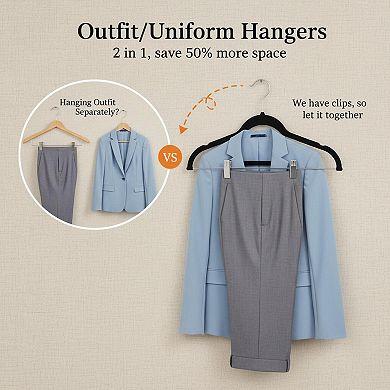 Skirt Hangers 24 Pack Adjustable Clips Space Saving Heavy Duty Non Slip for Pants Skirts