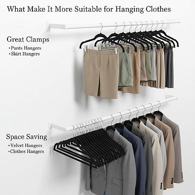Skirt Hangers 24 Pack Adjustable Clips Space Saving Heavy Duty Non Slip for Pants Skirts