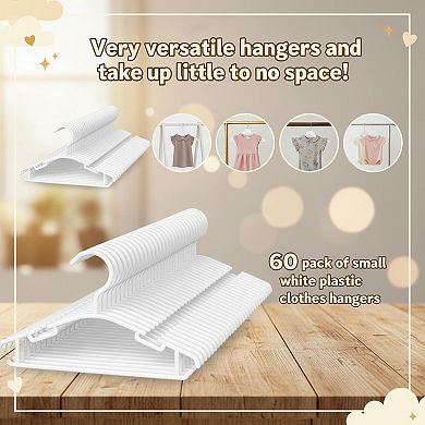 60 Pack Plastic Clothes Hangers for Closet Durable Anti-Slip for Kids Adults
