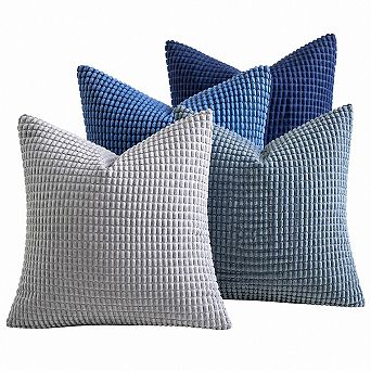 Boho Corduroy Throw Pillow Covers Set of 4 18x18 Inch Decorative for Sofa Couch Bed