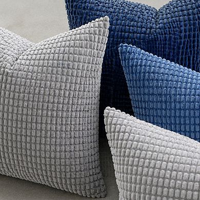 Boho Corduroy Throw Pillow Covers Set of 4 18x18 Inch Decorative for Sofa Couch Bed