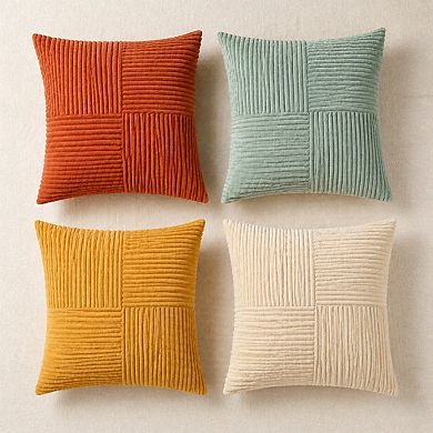 Boho Corduroy Striped Throw Pillow Covers Set of 4 Decorative Cushion Cases for Couch Sofa Bedroom