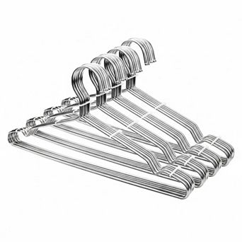 Stainless Steel Metal Coat Hangers 40 Pack Heavy Duty Non Slip Space Saving