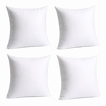 18x18 Inch Pillow Inserts Set of 4 Brushed Microfiber Down Alternative Square Cushion Throw